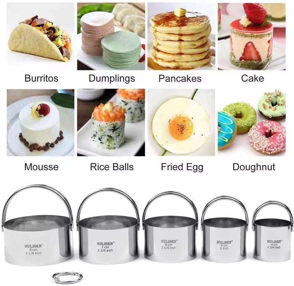 5/Piece Set Stainless Steel Cookie Cutters 4/5/6/7/8cm