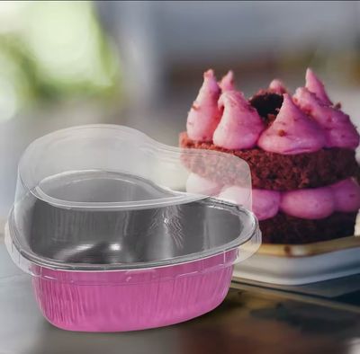 Heart Shape Aluminium Foil Baking Cup With Lid Lot/ 20 Pieces 