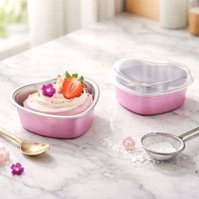 Heart Shape Aluminium Foil Baking Cup With Lid Lot/ 20 Pieces 
