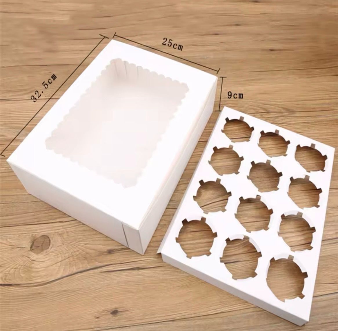 12 Cavity White Cupcake Box Lot/ 10 Box