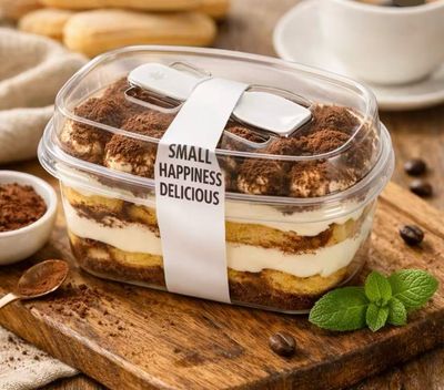 Plastic Dessert Cup 300ml With Spoon Lot/ 50 pieces