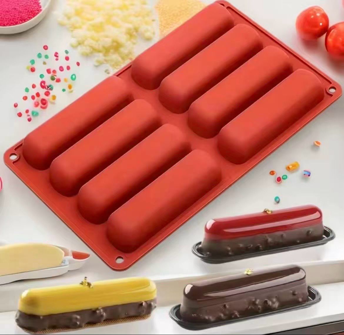 8 Cavity Eclair Silicone Mold