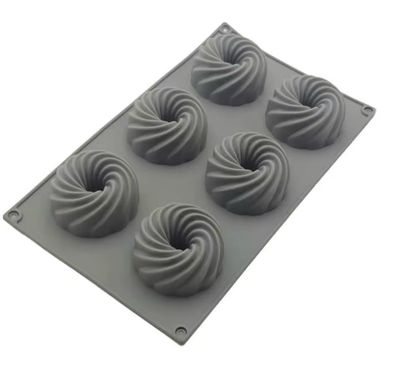 6 Cavity Spiral Shape Silicone Mold
