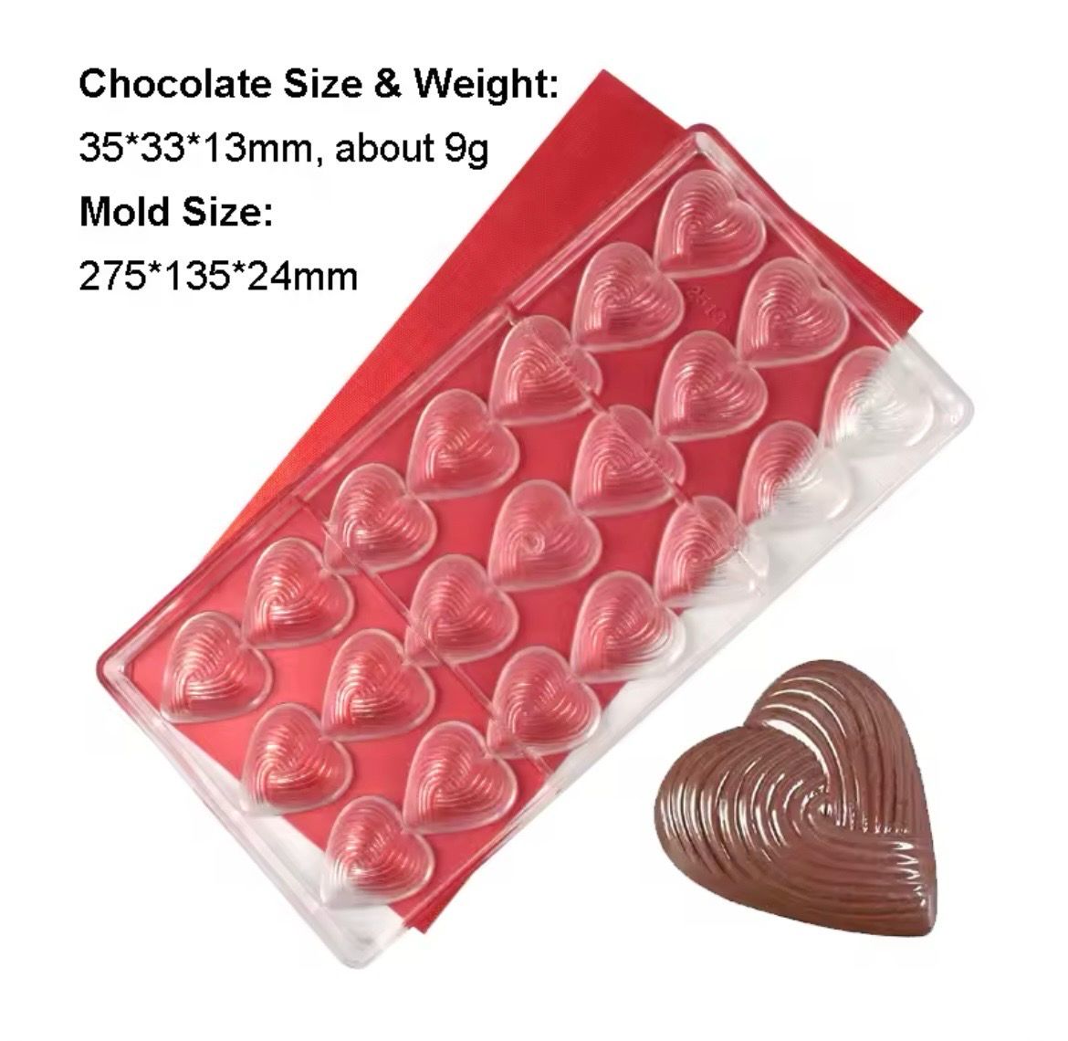 21 Cavity Heart Shape Polycarbonate 