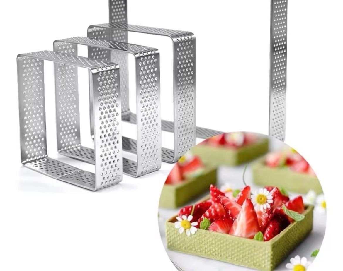 Perforated Square Tart Rings Lot/ 8 pieces 