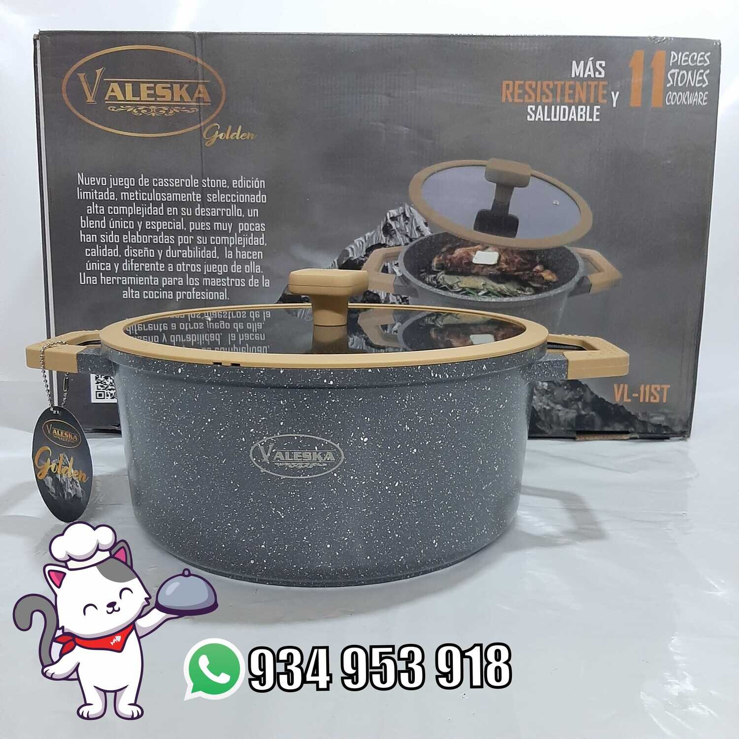 🌋JUEGO DE OLLAS ROCA VOLCÁNICA     💯ANTIADHERENTE: 
MODELO :CON PARRILLA