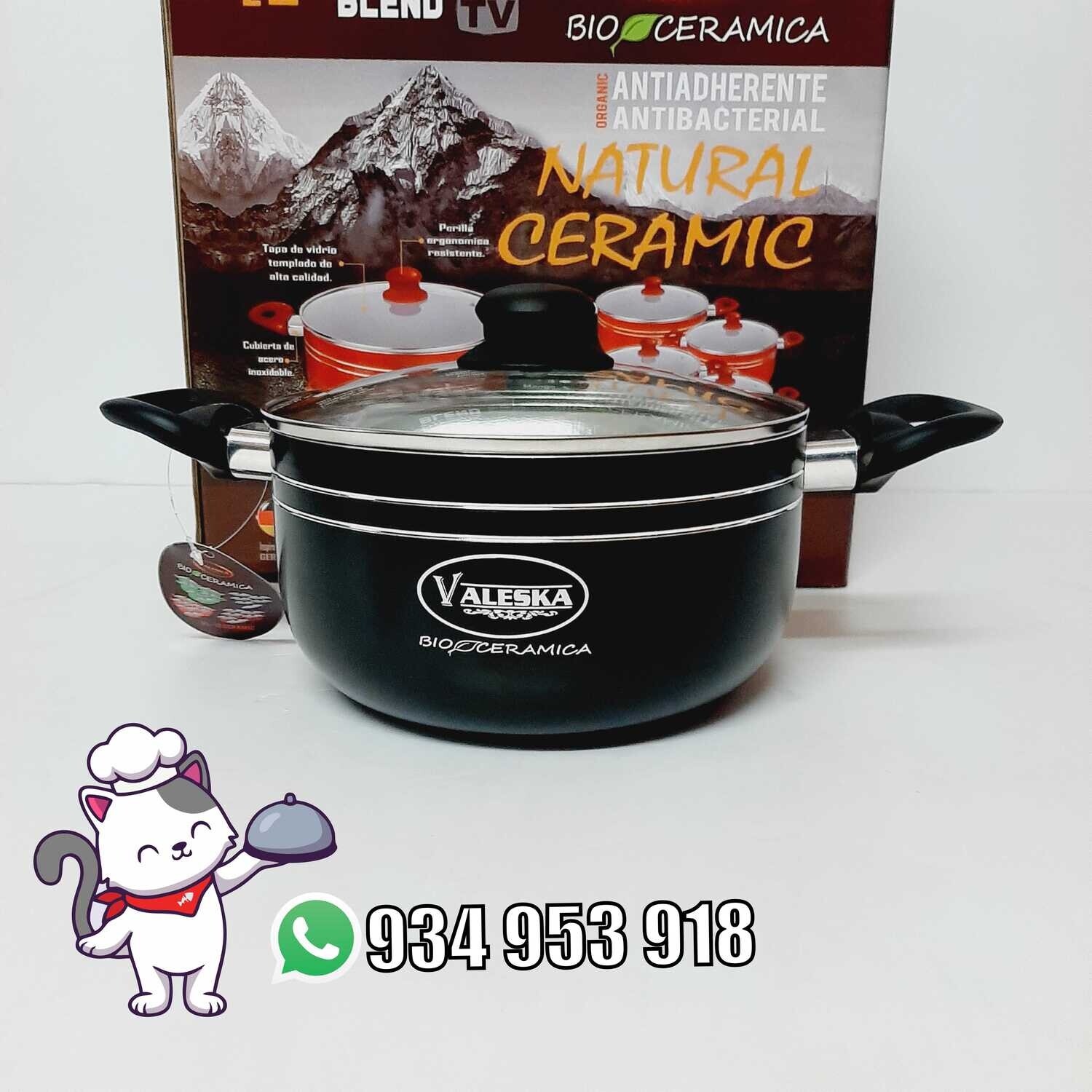 🇵🇪JUEGO DE OLLAS BIOCERAMICA de 12 PIEZAS ANTIADHERENTE, MARCA VALESKA-ALEMANA 🇩🇪