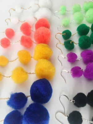 Handmade Pompom Earrings