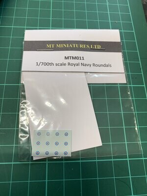 MTM011 - 1/700th Scale Decal set of Royal Navy Roundals by MT Miniatures
