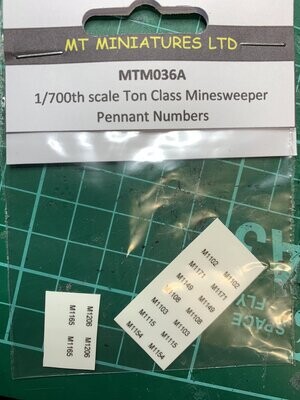 MTM036A - 1/700th Scale Decal set for Ton Class Minesweepers by MT Miniatures