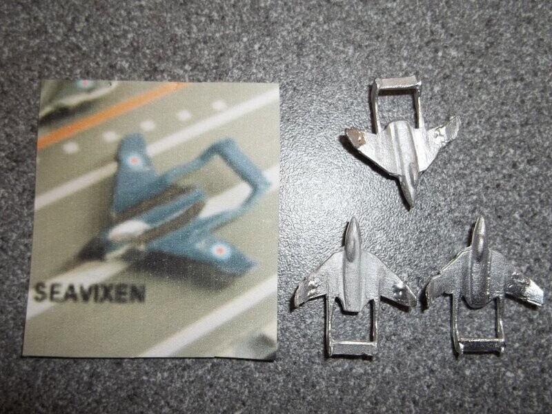 MTM008A - 1/700th Scale Sea Vixen Jet - Folded Wings (Pack of 3) by MT Miniatures