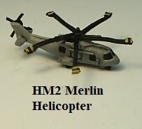 MTM070 - 1/700th Scale Merlin HM2 Helicopter (Pack of 10) by MT Miniatures