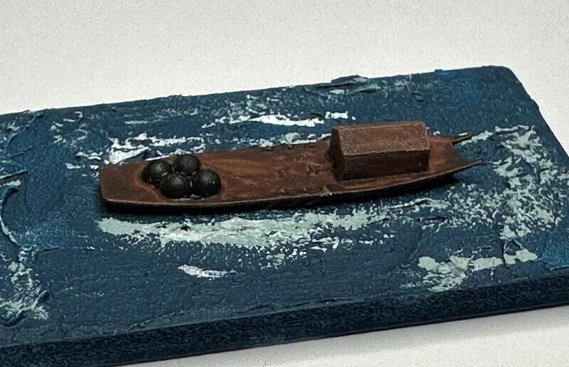 MTMAHB015 - 1/1200th scale Chinese Ship - Ming Mine Layer (Pack of 9) by MT Miniatures