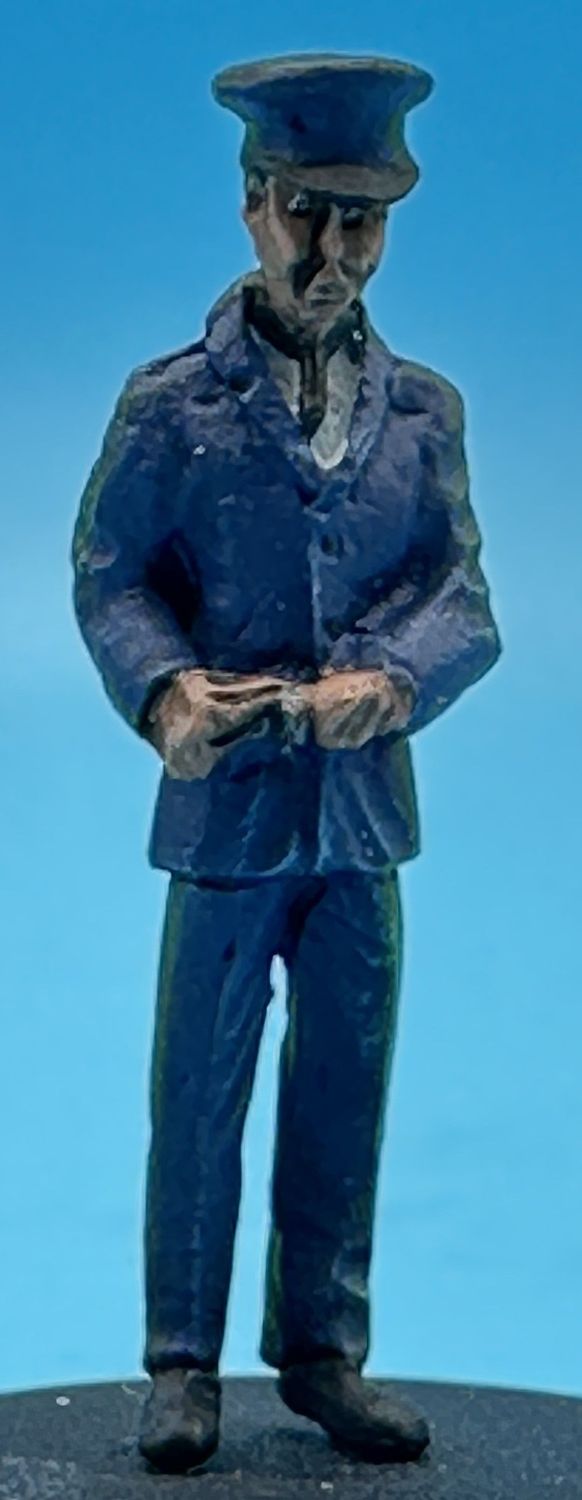 MTMO06 - O Gauge Figure, Ticket Collector - Casting by MT Miniatures