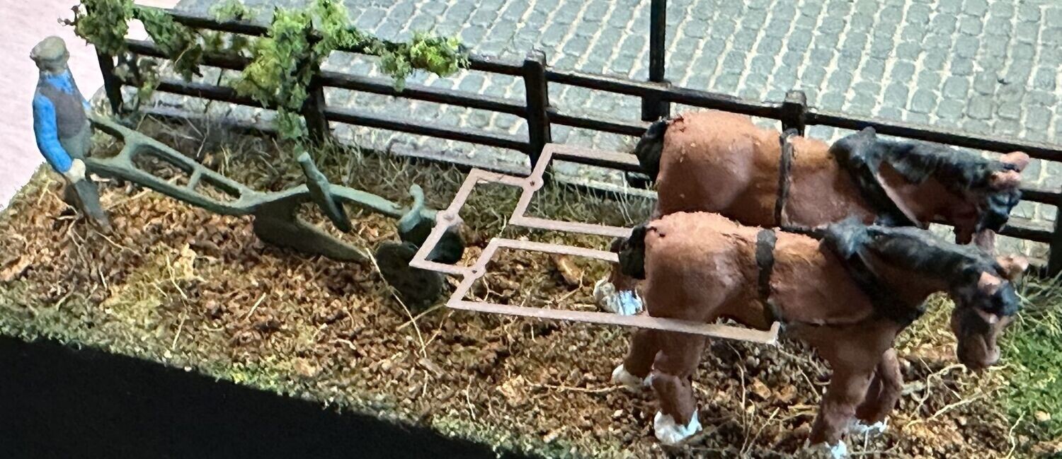 MTMROO012 - OO Gauge Man and Horses Ploughing - Casting by MT Miniatures