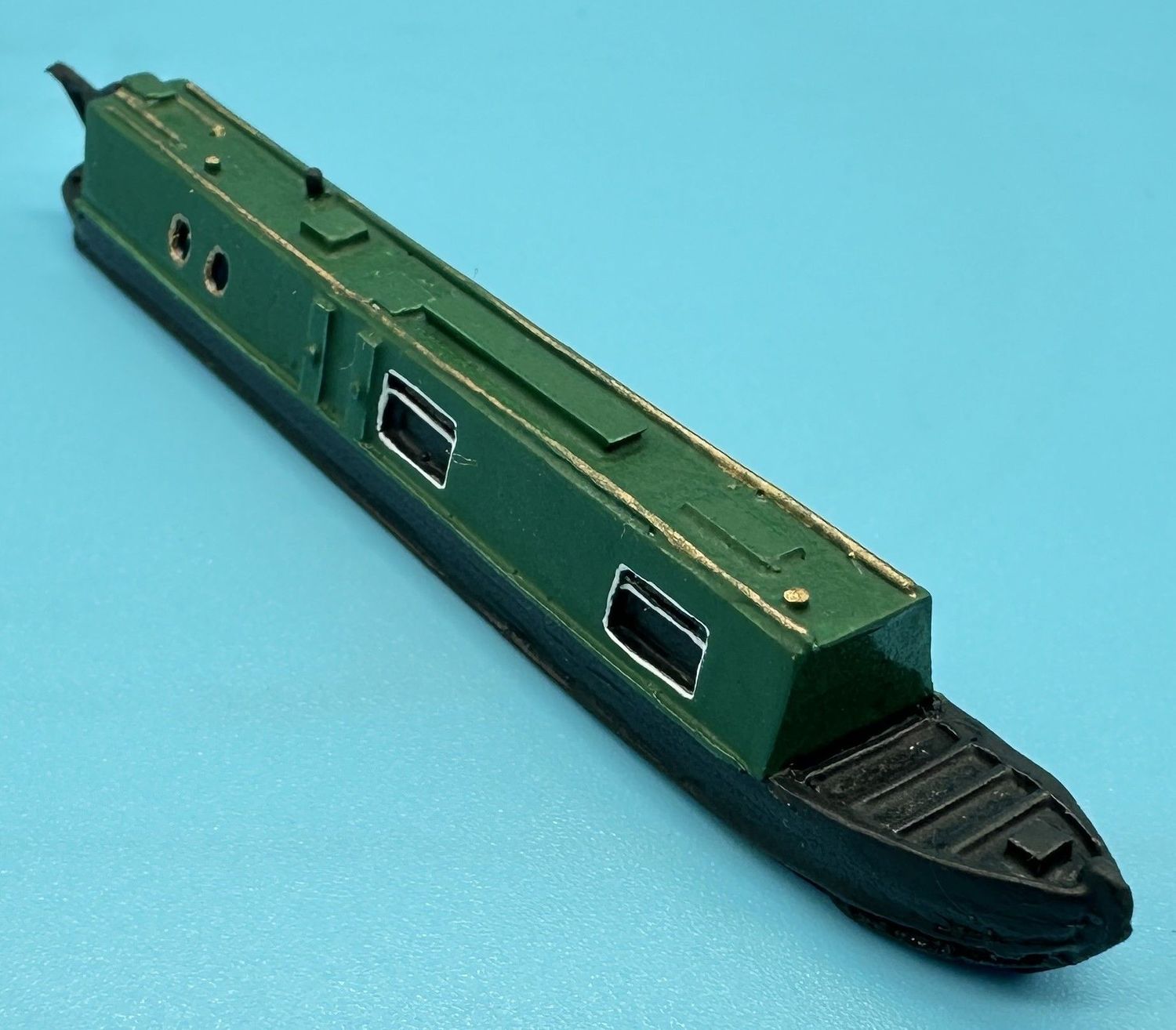 MTMN01P - N Gauge 45 ft Accommodation Narrow Boat - Painted by MT Miniatures