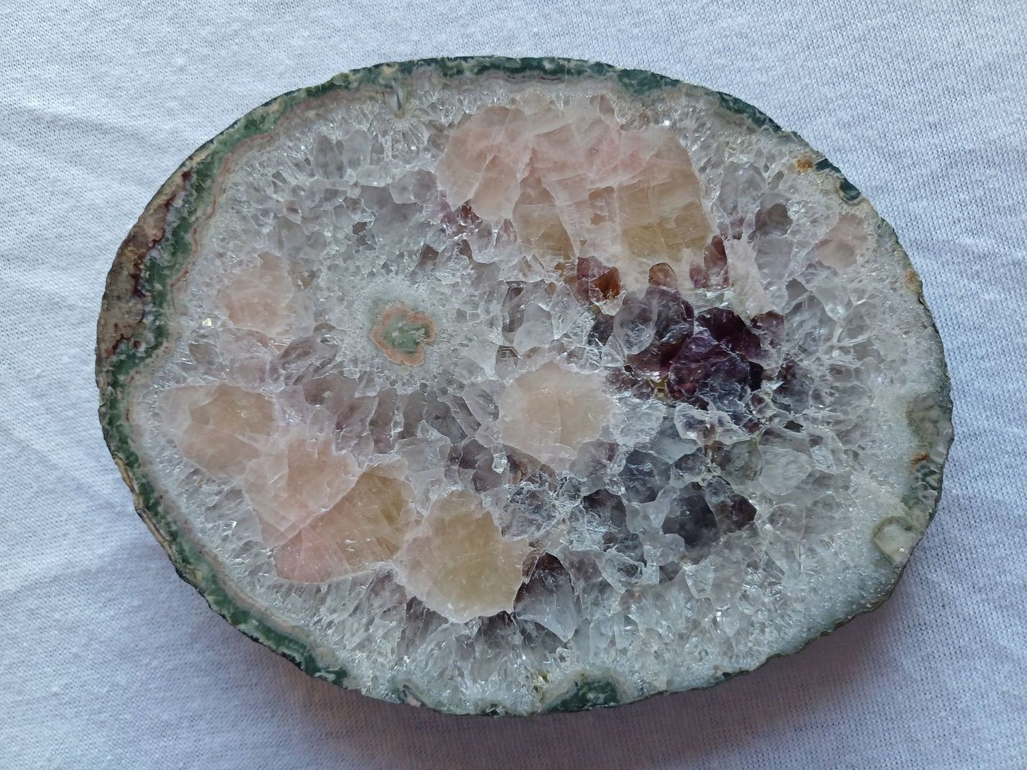 Quarz Calcit Amethyst - Platte dick