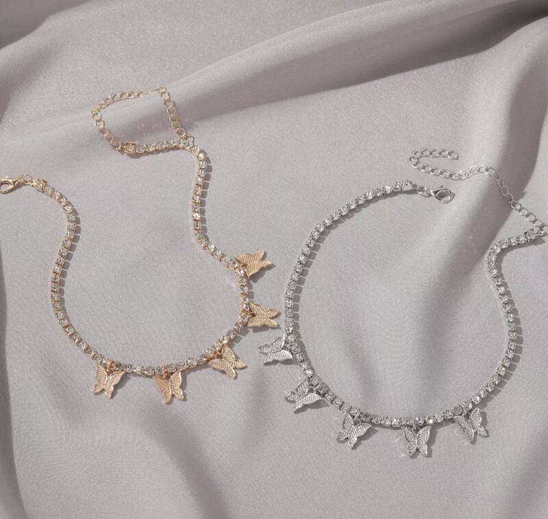 Tennis  Butterfly Necklace