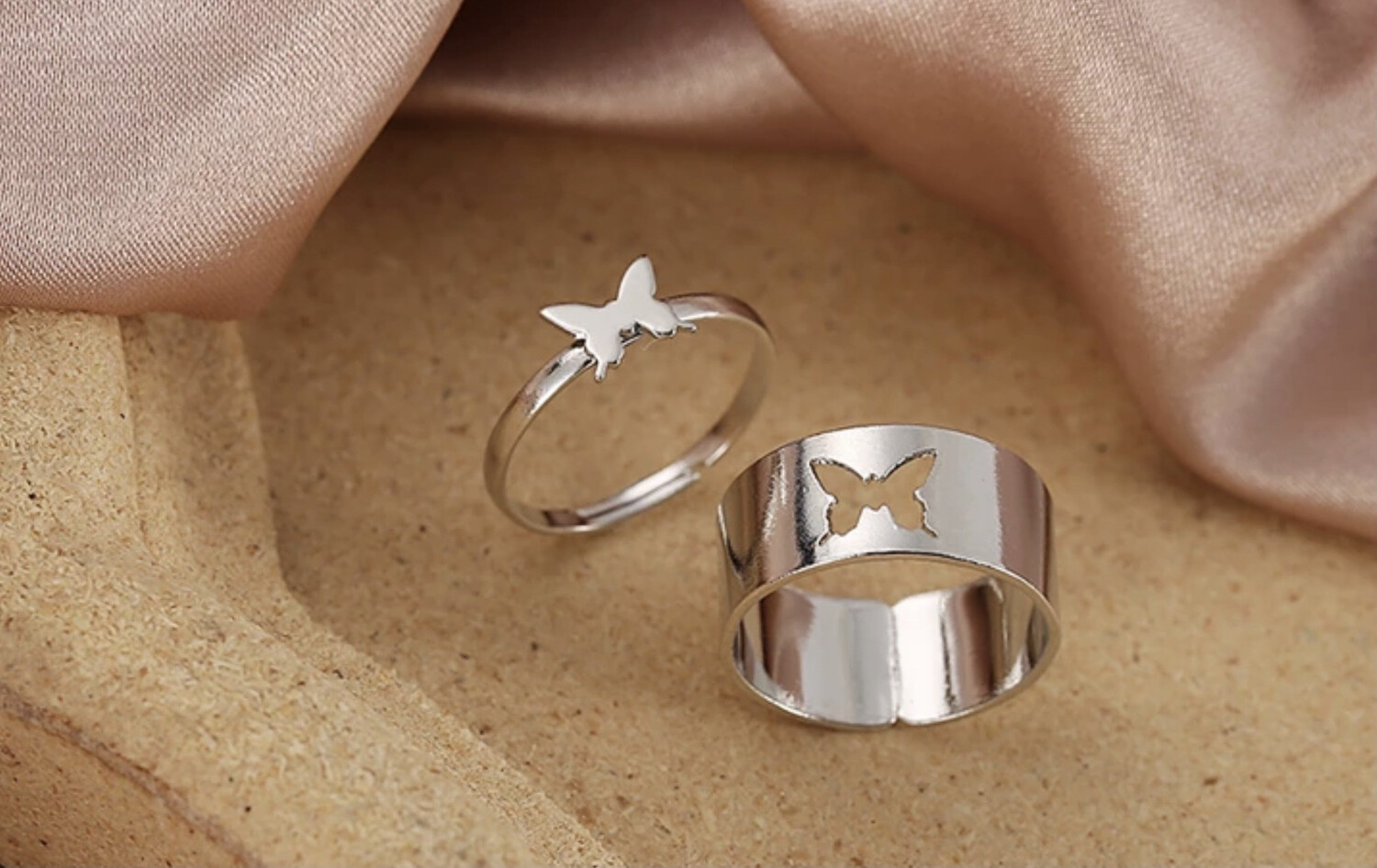 Couple Butterfly Rings