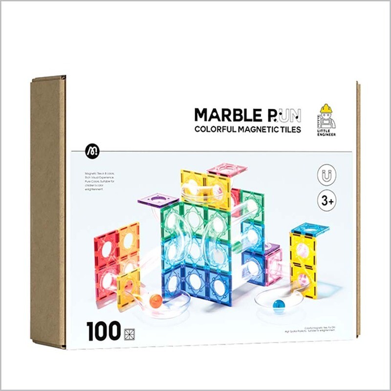 Marble Run 100pcs 彩窗磁力片-管道滚珠100塊