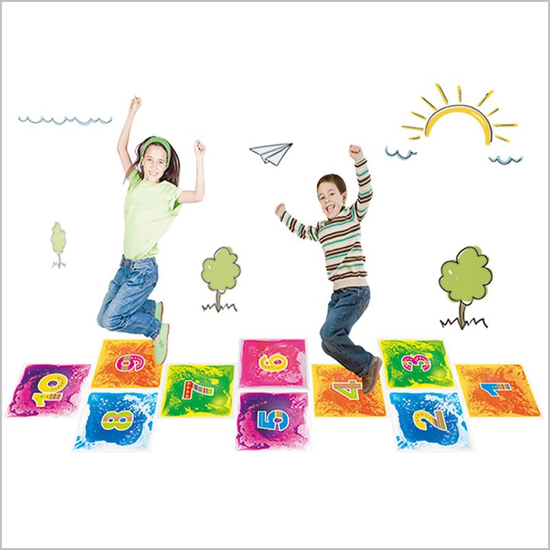 Hopscotch Printing Floor 10pcs 跳飛機液晶膠墊遊戲 10塊