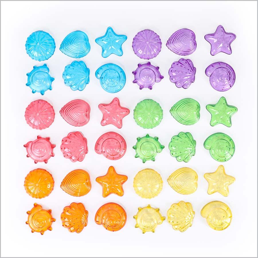 Transparent Texture Hollow Shells 36pcs 透明貝殼36件