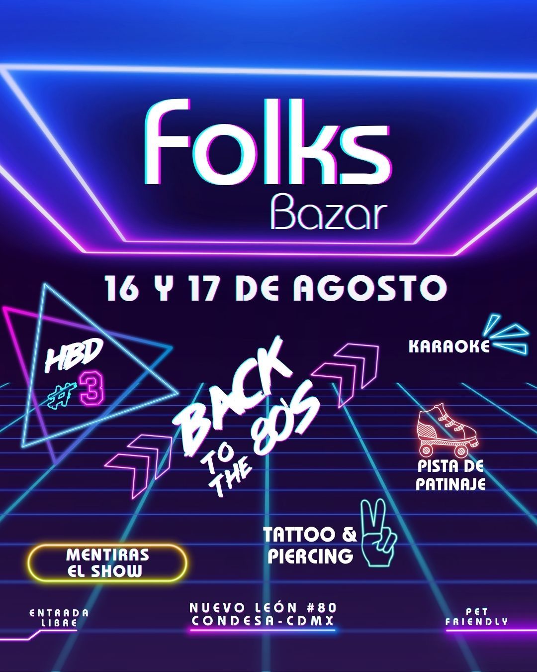 Folks Aniversario #3 - 80&#39;s Agosto