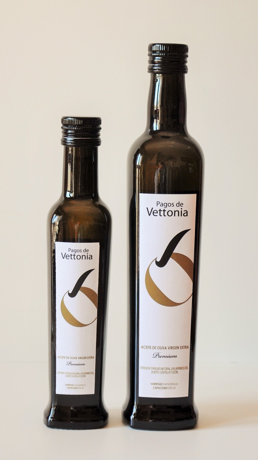 250 ml Pagos de Vettonia. Aceite de Oliva Virgen Extra. (Manzanilla Cacereña. Las Arribes del Duero)