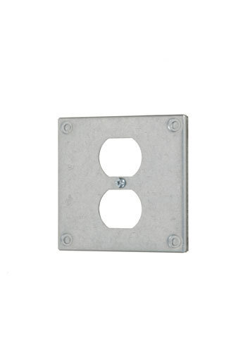 4” Square Cover - Single Duplex Outlet