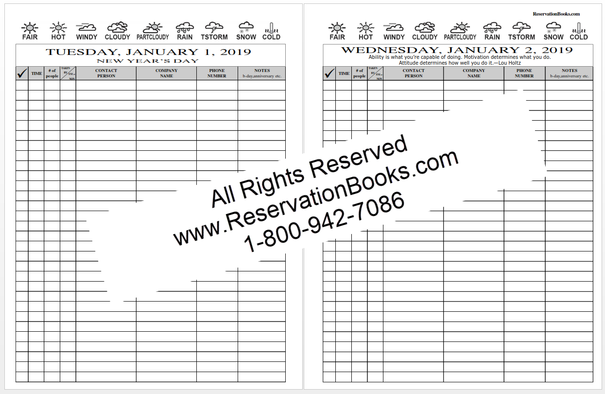 1 pg/day Reservation Book-Three Ring Napa Leather Binder (2025)