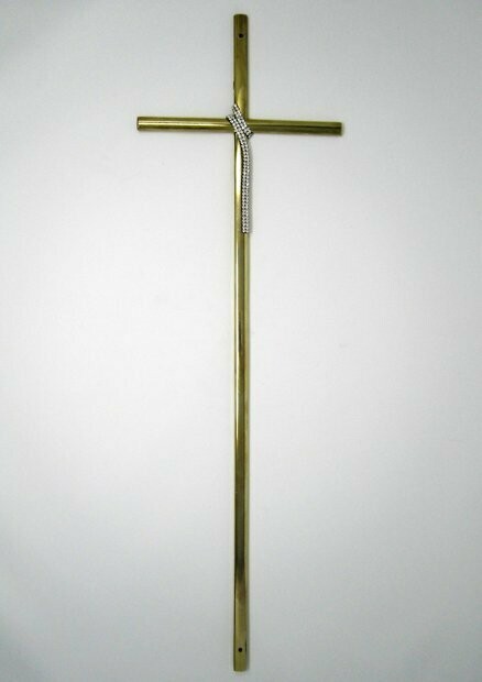 Art. 452 CROCE IN ZAMA ORO LUCIDO CON CRISTALLI TIPO SWAROVSKI
