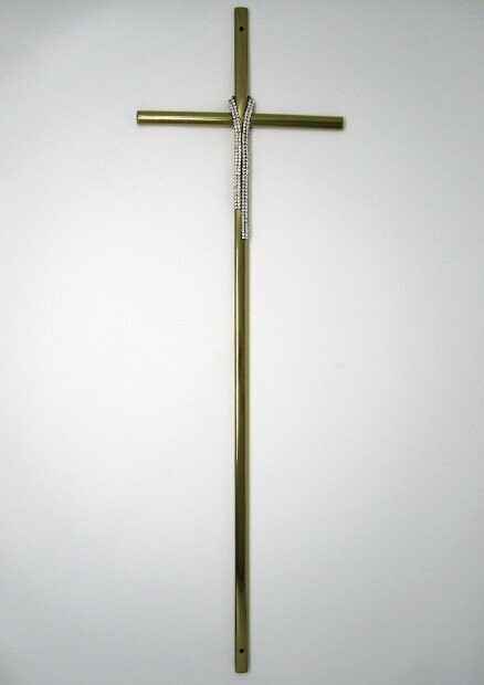 Art. 453  CROCE IN ZAMA ORO LUCIDO CON CRISTALLI TIPO SWAROVSKI