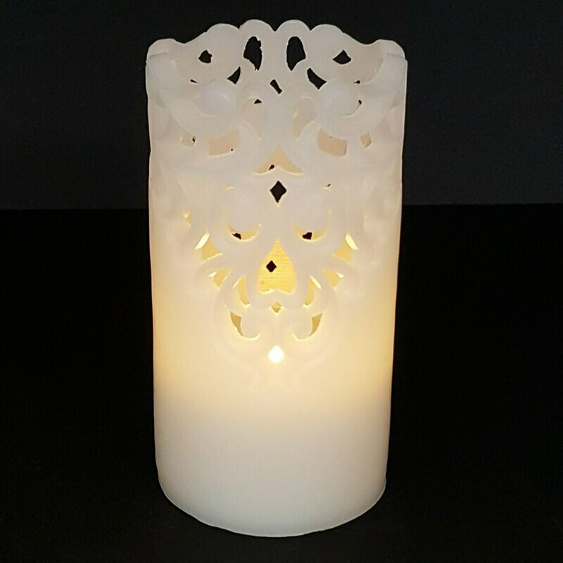 2462 - CANDELA A LED IN CERA CON INTARSIO