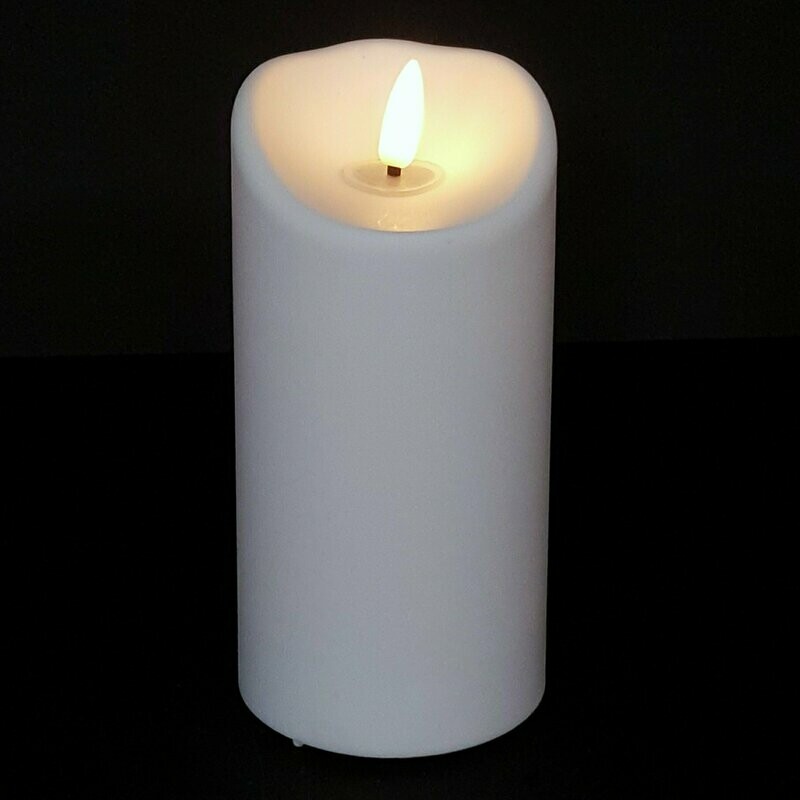 8463 STO - CANDELA A LED IN PLASTICA EFFETTO CERA CON FIAMMA 3D