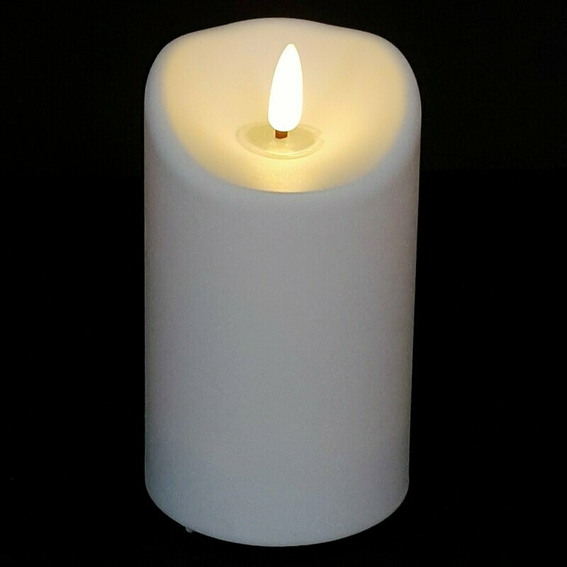 8363 STO - CANDELA A LED IN PLASTICA EFFETTO CERA CON  FIAMMA 3D