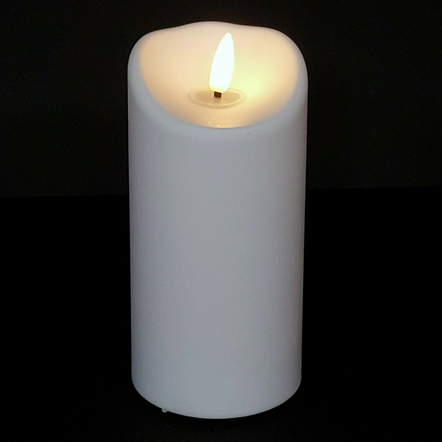 8463 STO - CANDELA A LED IN PLASTICA EFFETTO CERA CON FIAMMA 3D