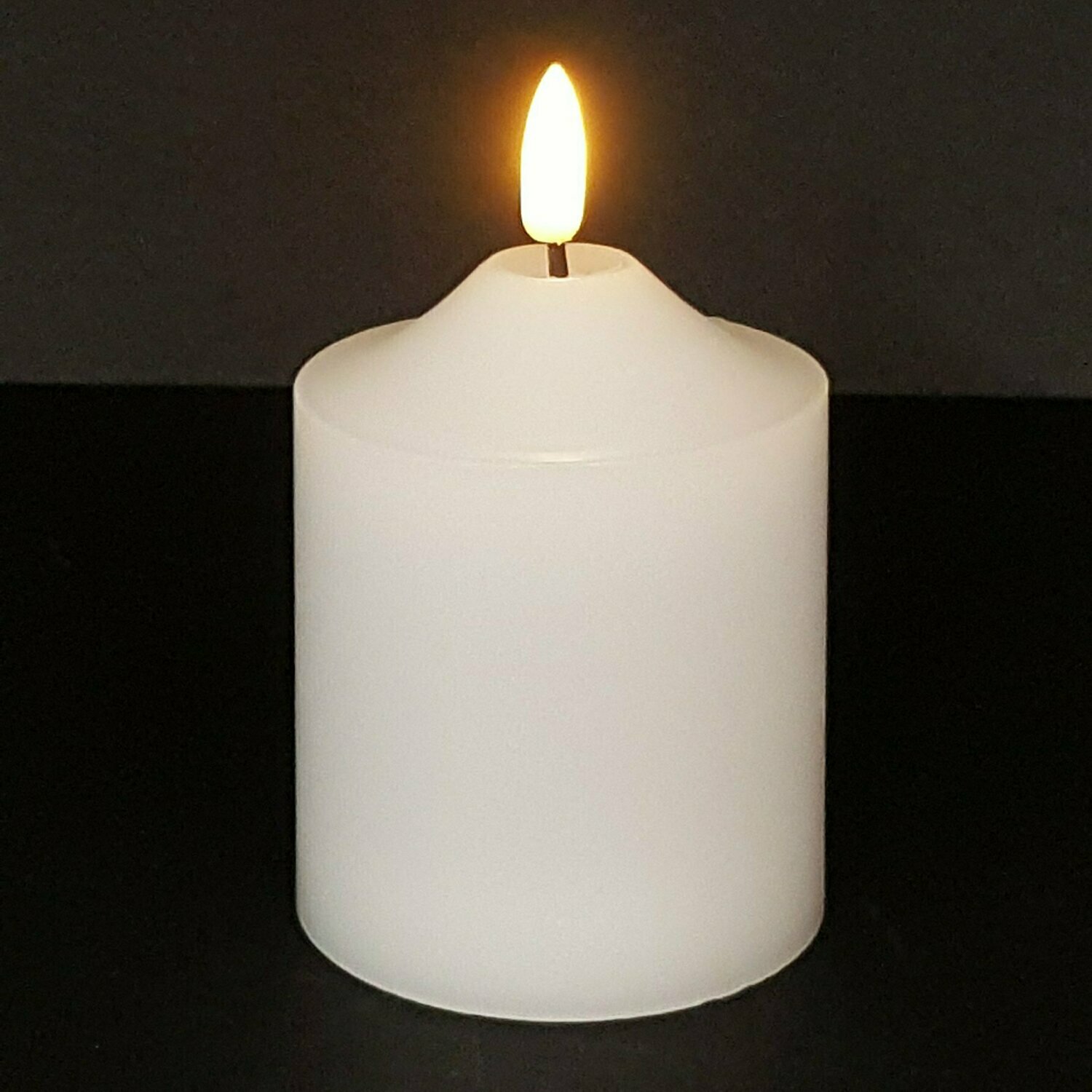 0764 STO - CANDELA A LED IN CERA CON FIAMMA 3D