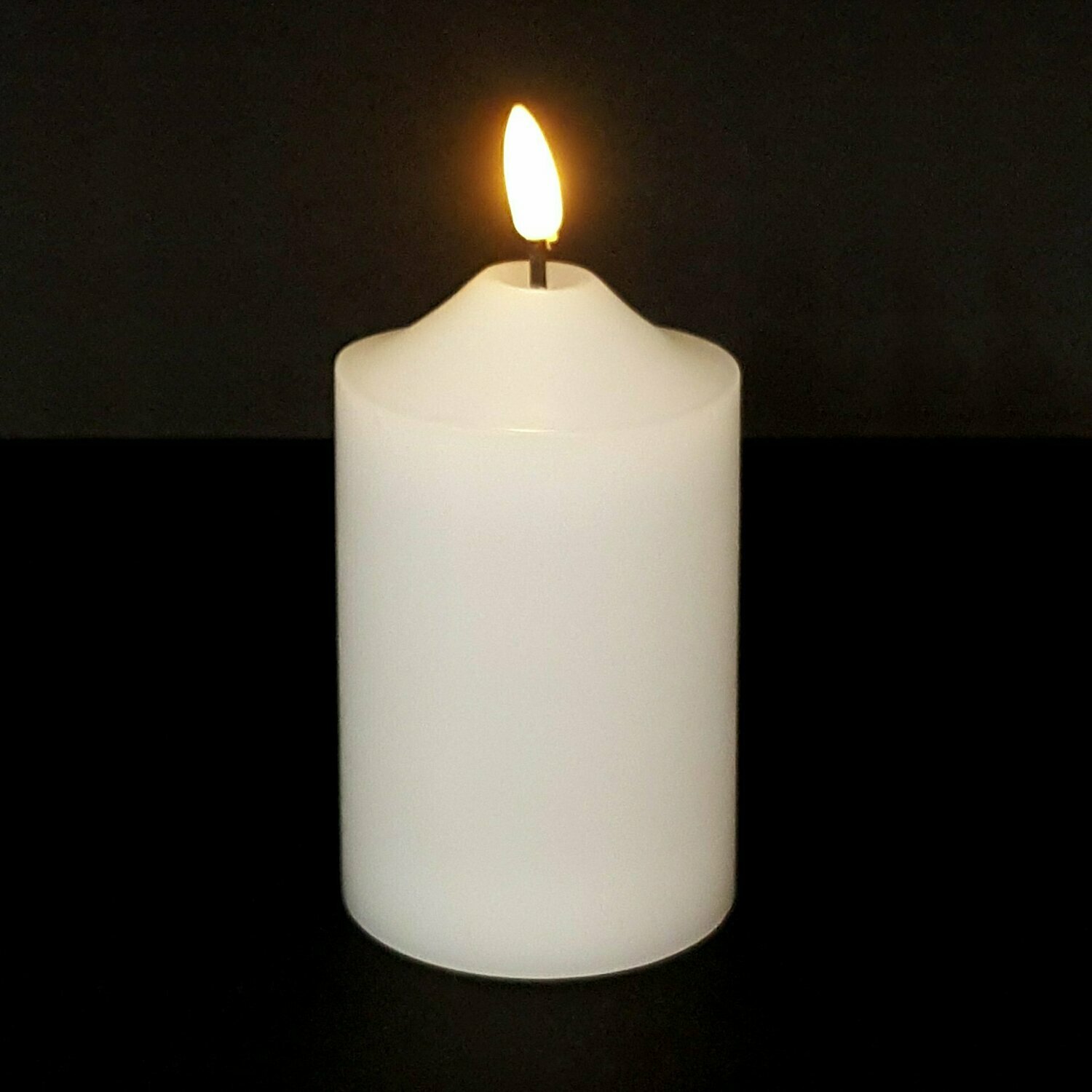 0864 STO - CANDELA A LED IN CERA CON FIAMMA 3D