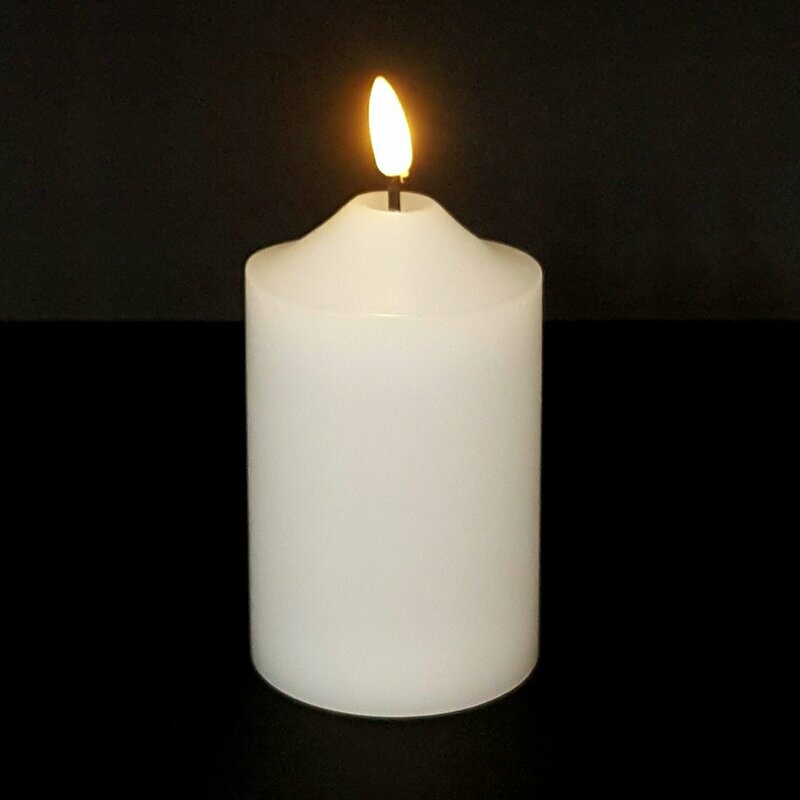 0864 STO - CANDELA A LED IN CERA CON FIAMMA 3D