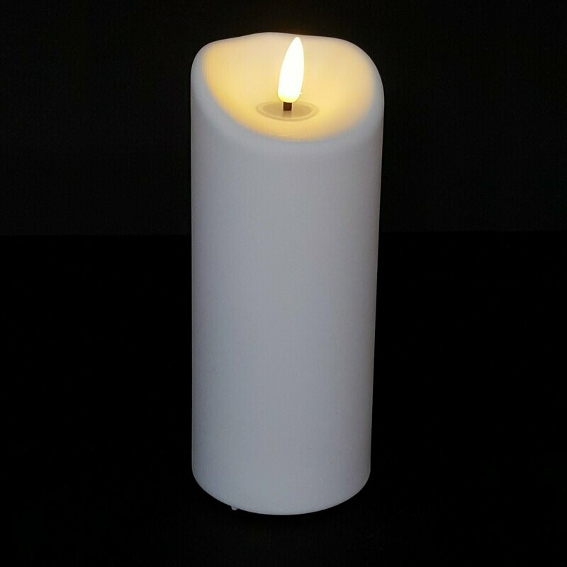 8563 STO - CANDELA A LED IN PLASTICA EFFETTO CERA CON FIAMMA 3D