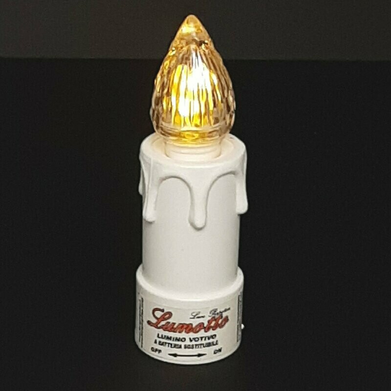 LUMOTTO LG LUMINO VOTIVO LUCE GIALLA INTERMITTENTE CON BATTERIA SOSTITUIBILE DURATA OLTRE 1 ANNO