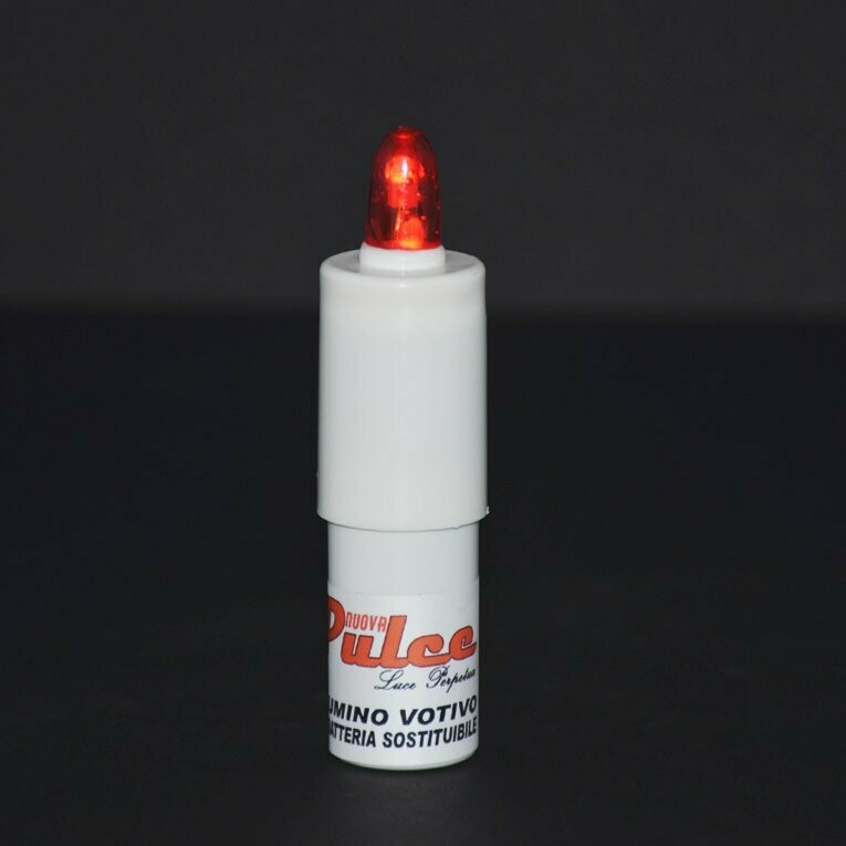 PULCE PR MICRO LUMINO A LED LUCE ROSSA INTERMITTENTE DURATA 6 MESI CON BATTERIA SOSTITUIBILE