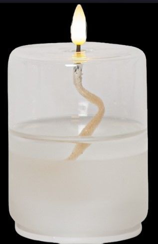2861 GEL - CANDELA LED IN GEL CON VETRO TRASPARENTE CON FIAMMA 3D