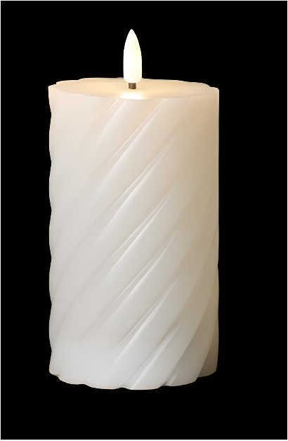 2464 TOR - CANDELA A LED IN CERA BIANCA CON FIAMMA 3D