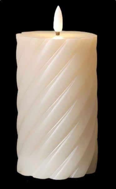 2564 TOR - CANDELA A LED IN CERA COLOR CREMA CON FIAMMA 3D