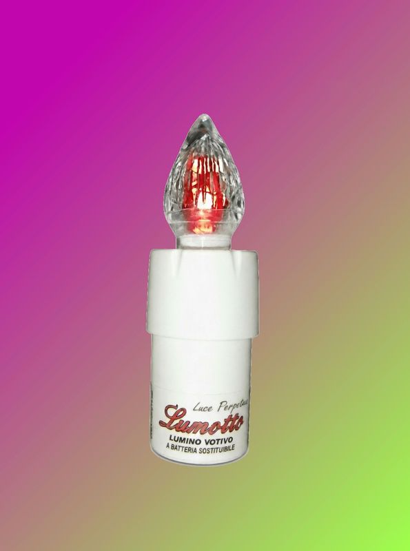 LUMOTTO LR LUMINO VOTIVO LUCE ROSSA INTERMITTENTE CON BATTERIA SOSTITUIBILE DURATA OLTRE 1 ANNO