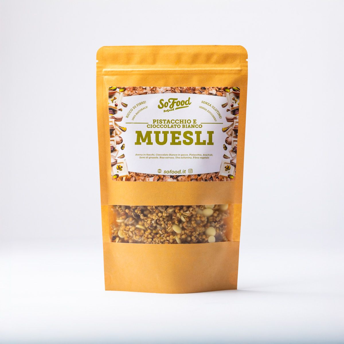 Muesli al Pistacchio e Cioccolato Bianco - 200g