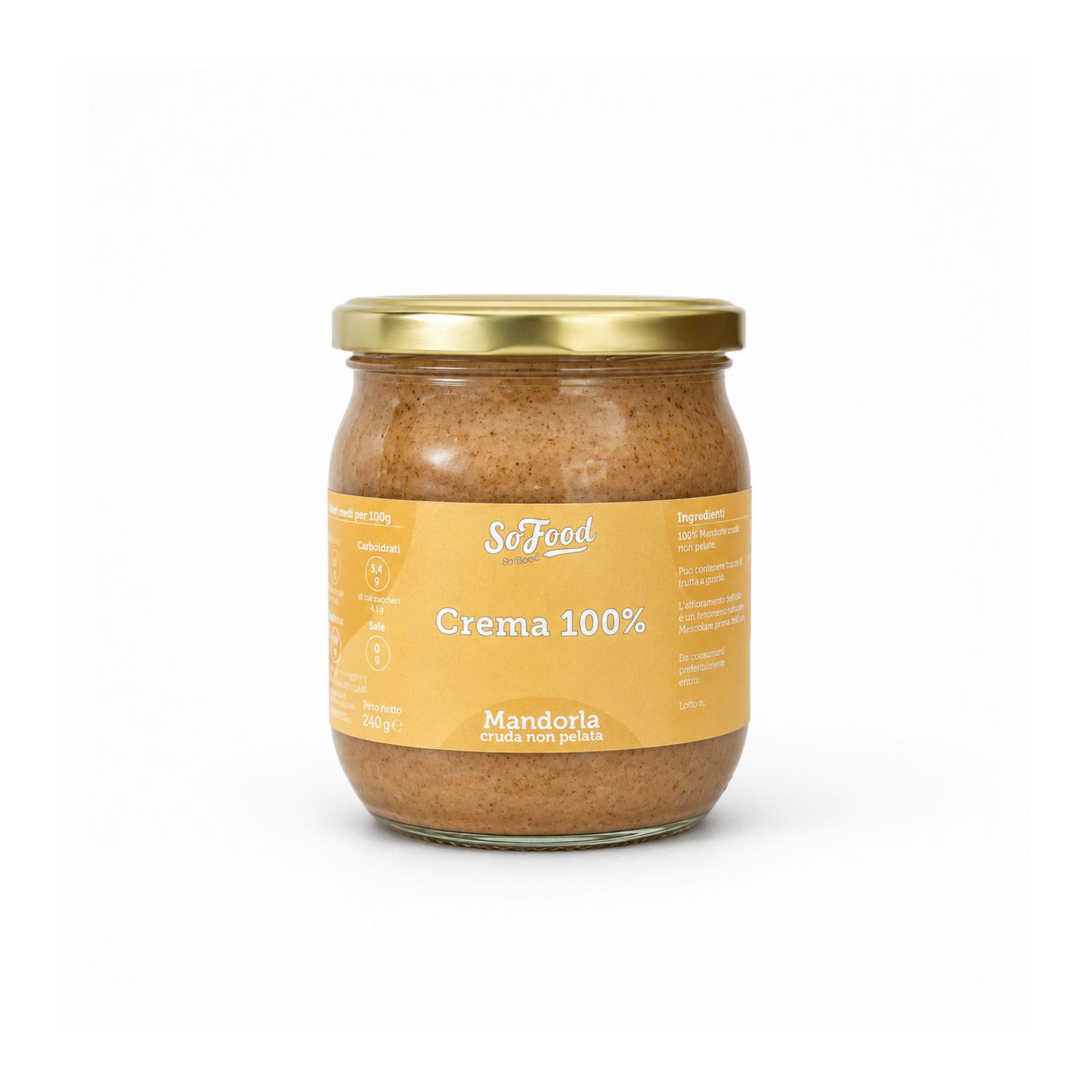 Crema 100% Mandorla Cruda 500g Crema 100% Mandorla Cruda 500g