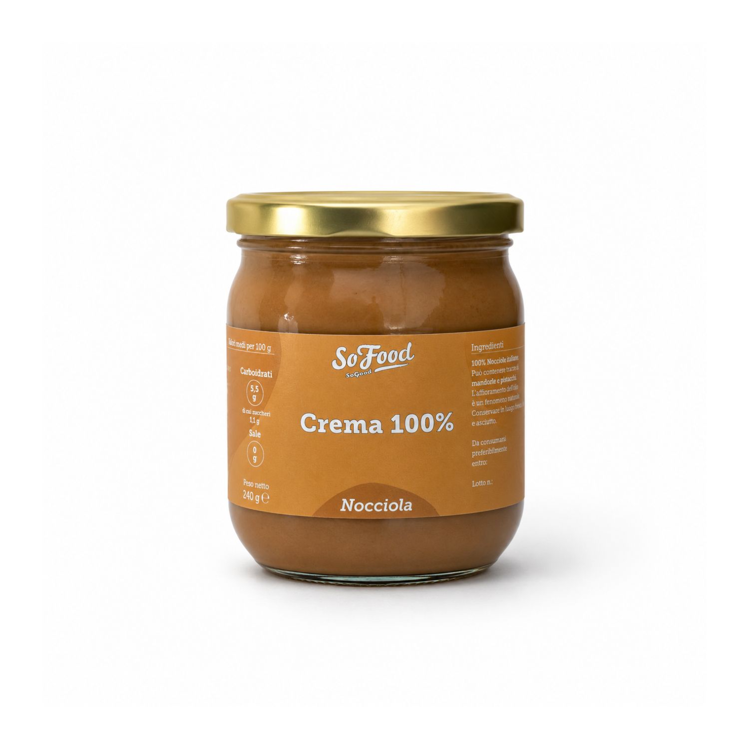 Crema 100% Nocciola 500g Crema 100% Nocciola 500g