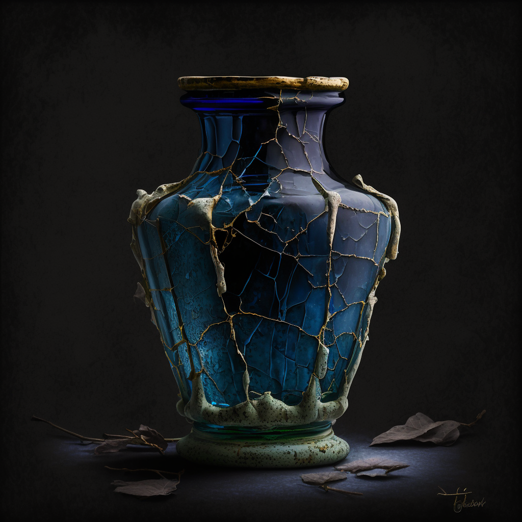 Vase Distressed Delfts Blue II